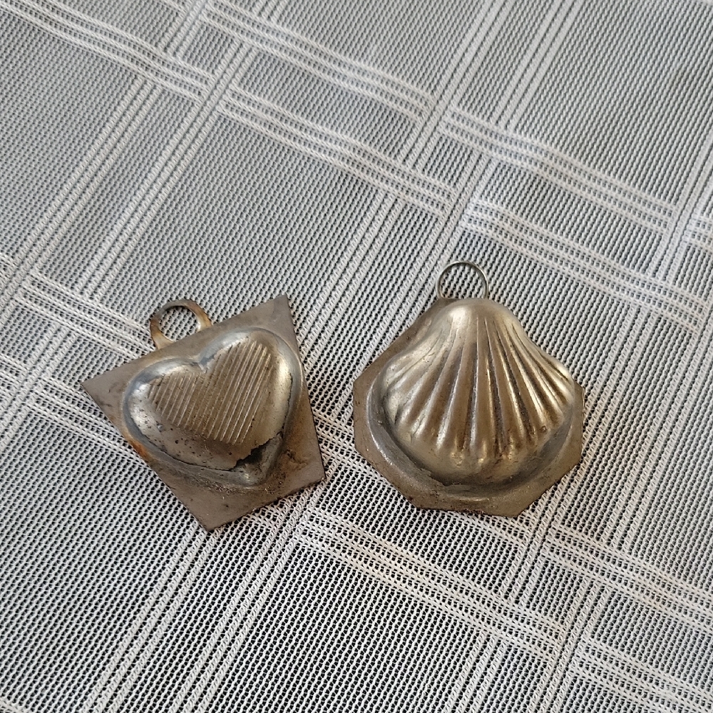 Two Vintage Mini Metal Candy Molds